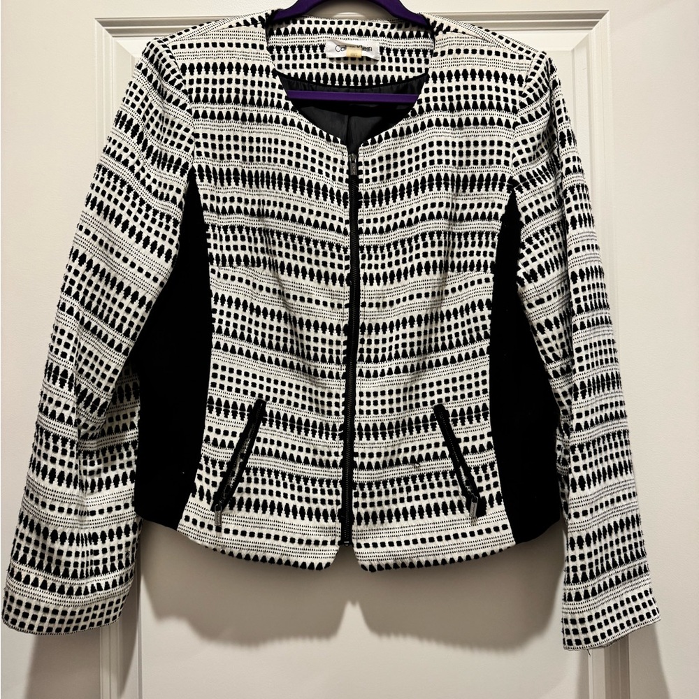 Calvin Klein Black and White Patterned Blazer